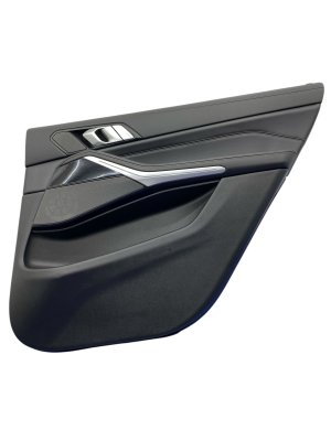 2019-2022 BMW X7 Black Illuminated Leather Door Interior Trim Panel - Rear, Right (Passenger) (Used OEM)