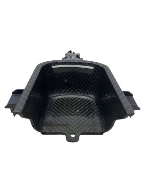 2020-2022 Karma Revero Black Center Floor Console Carbon Fiber Storage Tray - Rear (Used OEM)