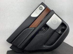 2018-2021 Lincoln Navigator Black Door Interior Trim Panel with Wood Trim - Rear, Left (Driver) (Used OEM)