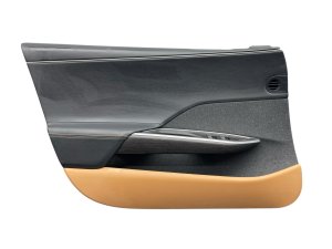 2022-2025 Lucid Air Door Interior Trim Panel with Leatherette and Wood Grain Accent - Front (Used OEM)