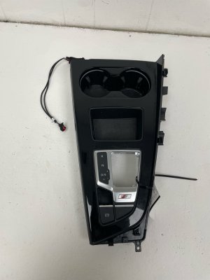 2020-2025 Audi S5 Center Console Cup Holder and Shifter Bezel with Navigation Menu Switch (Used OEM)