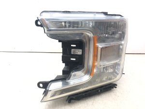 2018-2020 Ford F-150 Tan Halogen Headlight Assembly with Bright Bezel - Front, Left (Driver) (Used OEM)