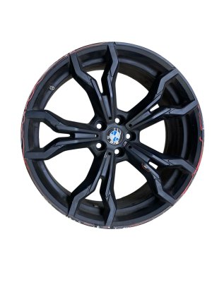 2020-2024 BMW X3 Black 21x10 5 Y-Spoke Machined Black Alloy Wheel - Rear (Used OEM)