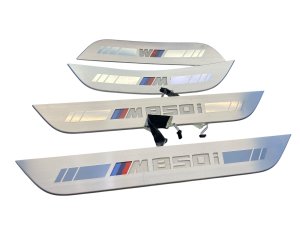 2020-2026 BMW M8 Illuminated Door Sill Plate Set - Front (Used OEM)