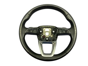 2017-2019 Audi Q7 Black Heated Leather Steering Wheel Assembly with Paddle Shifters (Used OEM)
