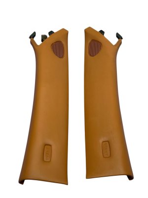 2006-2012 Bentley Flying Spur Tan A-Pillar Trim Set - Front (Used OEM)