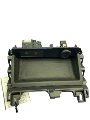 2022-2024 Mitsubishi Outlander Black Center Console Lower Storage Tray with USB and AUX Ports (Used OEM)