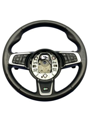 2018-2020 Jaguar E-Pace Ebony (Black) Heated Leather Steering Wheel with Paddle Shifters (Used OEM)