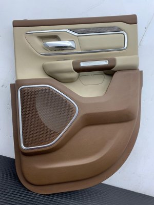 2019-2020 Ram 1500 Brown Door Interior Trim Panel - Rear, Right (Passenger) (Used OEM)