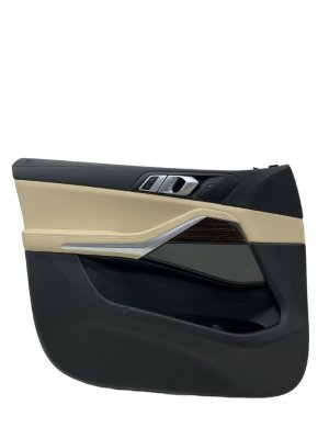 2019-2023 BMW X5 Beige Door Interior Trim Panel - Front, Left (Driver) (Used OEM)