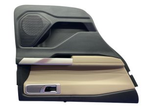 2020-2024 Ford Police Interceptor Utility Black Door Interior Trim Panel with Switches and Handle - Rear, Left (Driver) (Used OEM)