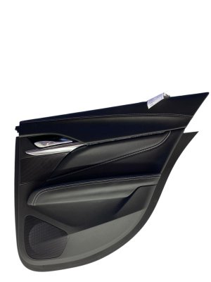 2022-2024 Cadillac CT4 Jet Black Door Interior Trim Panel with Switch and Handle - Rear, Right (Passenger) (Used OEM)