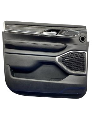 2022-2024 Jeep Wagoneer Black Door Interior Leather Trim Panel with Courtesy Lamp - Front, Left (Driver) (Used OEM)
