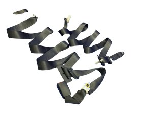 2015-2023 Dodge Challenger Black Center Seat Belt Assembly - Rear, Right (Passenger) (Used OEM)