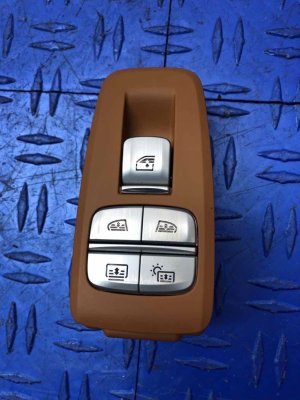 2017-2023 BMW 528i Tan Door Power Window Switch with Sunshade Control - Rear (Used OEM)
