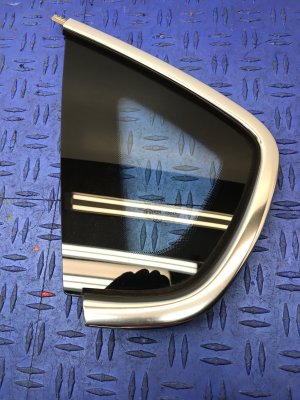 2014-2025 Maserati Quattroporte Chrome Quarter Window Glass with Chrome Trim - Rear, Left (Driver) (Used OEM)