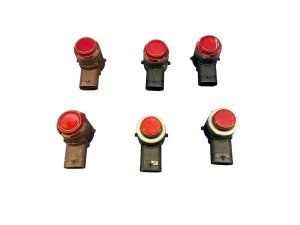 Tesla Model x Red Bumper Parking Assist Sensor Set of 6 - Rear (Used OEM)