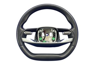 2022-2025 Lucid Air Black Heated Flat Bottom Leather Steering Wheel (Used OEM)