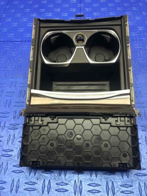 2016-2019 BMW 740i Brown Center Console Cup Holder Sliding Storage Tray (Used OEM)