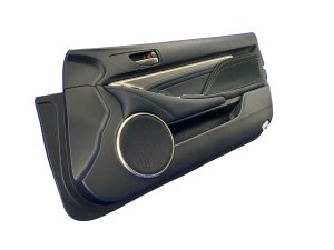 2020-2025 Lexus RC F Black Door Interior Trim Panel with Alcantara and Blue Stitching - Front, Right (Passenger) (Used OEM)