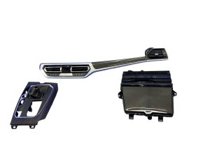 2021-2025 BMW M4 Black Center Console Dashboard Air Vent Trim Cover Panel Set - Front (Used OEM)