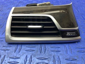 2016-2019 BMW 740i Gray Dashboard Air Vent Grille with Wood Trim - Front, Left (Driver) (Used OEM)
