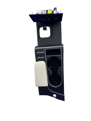 2024-2026 Hyundai Sonata Black Center Console Cup Holder Trim Cover Panel with Charge Ports - Front (Used OEM)