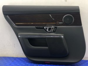 2014-2019 Jaguar XJ Black Door Interior Trim Panel with Sunshade - Rear, Left (Driver) (Used OEM)