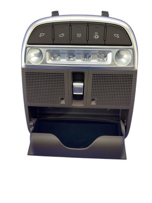 2020-2022 Genesis G90 Brown Overhead Console with Sunroof Controls and Dome Light - Front (Used OEM)