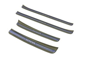 2021-2025 Genesis G80 Black Front and Rear Door Sill Trim Cover Panel Set (Used OEM)