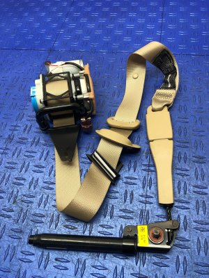 2018-2020 Genesis G80 Beige Seat Belt Assembly with Pretensioner - Front, Right (Passenger) (Used OEM)