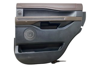 2018-2021 Ford Expedition Ebony (Black) Door Interior Trim Panel with Bang & Olufsen Speaker Cover - Rear, Right (Passenger) (Used OEM)