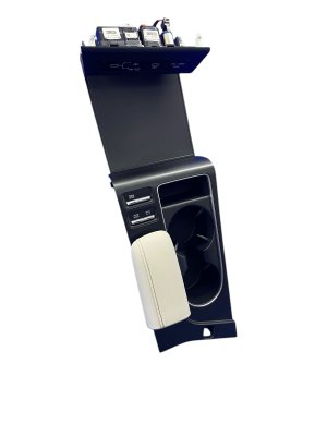2024-2025 Hyundai Sonata Black Center Console Cup Holder Trim Panel with Charge Ports - Front (Used OEM)
