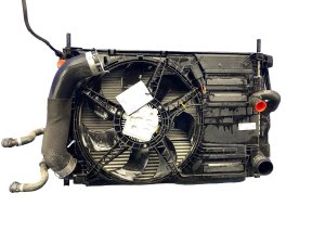 2015-2018 Mini Cooper Radiator Condenser Intercooler Cooling Fan Assembly with Support and Air Shutter (Used OEM)