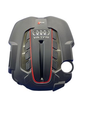 2013-2018 Audi RS6 Black Carbon Fiber Engine Appearance Trim Cover (Used OEM)