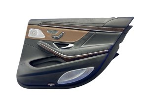 2014-2020 Mercedes-Benz S320 Brown Door Interior Trim Panel with Power Seat Switch Cutout - Rear, Right (Passenger) (Used OEM)