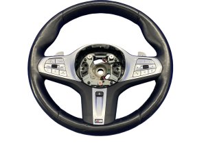 2017-2023 BMW 528i Black M-Sport Heated Leather Steering Wheel with Paddle Shifters (Used OEM)