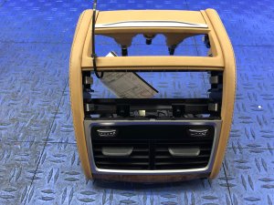 2016-2019 BMW 750i Beige Center Console Air Vent Trim Panel - Rear (Used OEM)