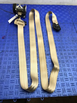 2011-2014 Hyundai Genesis Beige Seat Belt Assembly with Pretensioner - Front (Used OEM)