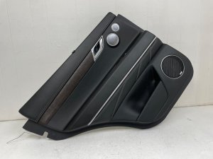 2021-2024 Genesis GV80 Black Door Interior Trim Panel with Wood Trim and Premium Audio - Rear, Left (Driver) (Used OEM)