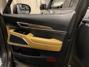 2020-2022 Kia Telluride Tan Door Interior Trim Panel - Front, Right (Passenger) (Used OEM)