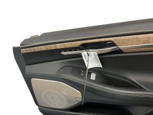 2020-2022 Genesis G90 Black Door Interior Trim Panel with Wood Grain - Front, Right (Passenger) (Used OEM)