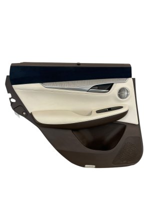 2019-2025 INFINITI QX50 Wheat Black Door Interior Trim Panel - Rear, Left (Driver) (Used OEM)