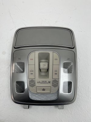 2021 Genesis G80 Black Overhead Console with Dome Map Light and Sunroof Switch - Front (Used OEM)
