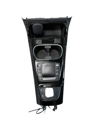 2020-2025 Mercedes-Benz CLA35 AMG Neva Grey and Black Rear Center Console Vent Trim Panel with Type C Charging Port - Front (Used OEM)