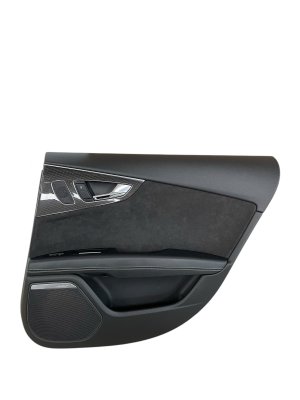 2013-2018 Audi S7 Black Door Interior Trim Panel with Alcantara - Rear, Right (Passenger) (Used OEM)