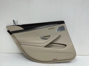 2014-2017 Mercedes-Benz S320 Beige Door Interior Trim Panel with Premium Audio and Sunshade - Rear, Left (Driver) (Used OEM)