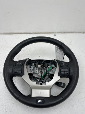 2018-2024 Lexus RC F Black Heated Leather Steering Wheel with Paddle Shifters and Controls - Front (Used OEM)