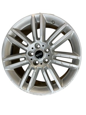 2018-2024 Mini Cooper Countryman Silver 18x7.5 7 Double Spoke Silver Alloy Wheel (Used OEM)