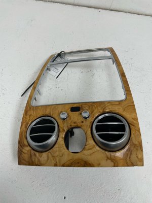 2012-2018 Bentley Continental Brown Center Dashboard Trim Bezel with Air Vents (Used OEM)
